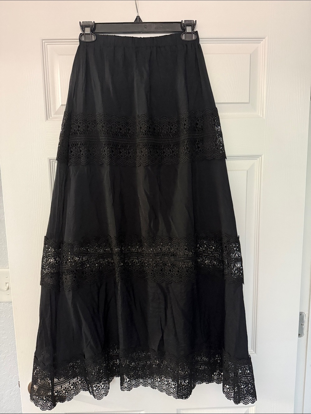 Elan black lace Maxi skirt